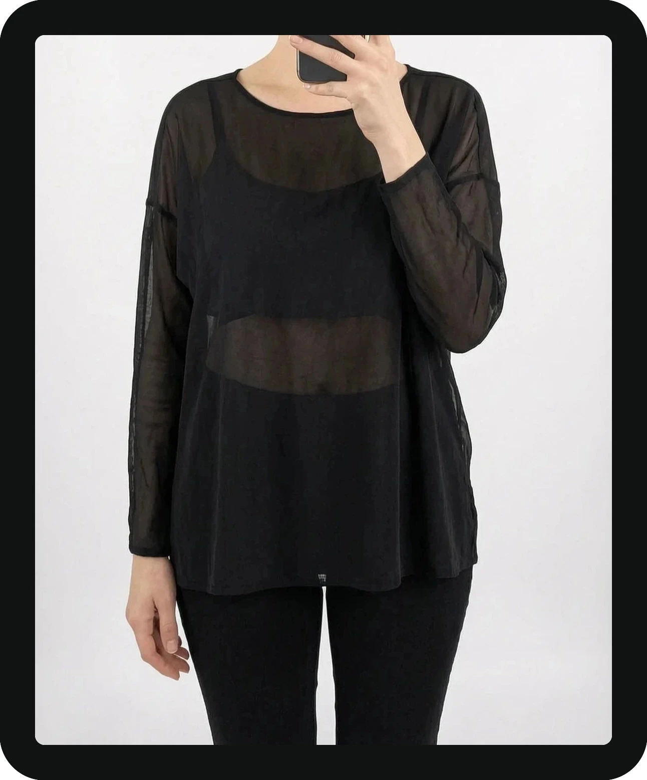 Haut noir, tout en voile, taille M, Marque Dazy